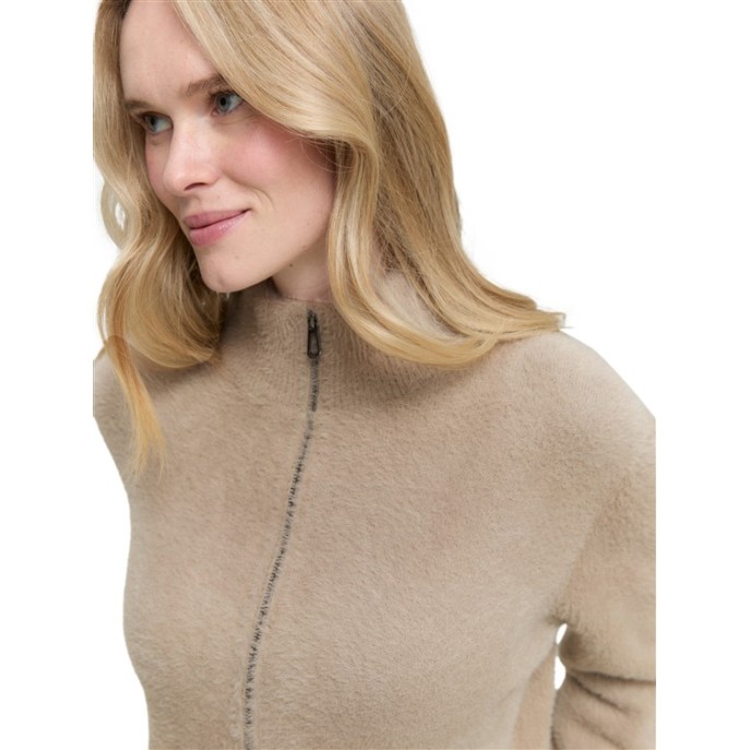 Tom Tailor vest harig rits Taupe